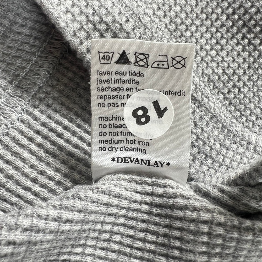 Lacoste Thermal Shirt Men's US Size 2XL (EU/XL) Grey Waffle Knit Long Sleeve VTG - Picture 7 of 10